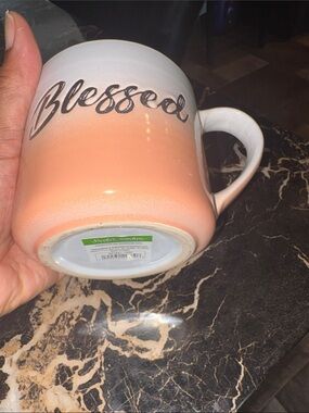 Blessed Ombre Peach Ceramic Mug - Inspirational Coffee Cup